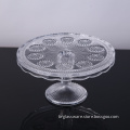 Wholesale Wedding Decorative Embossed Glass Cake Plate